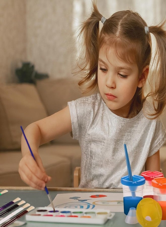 Pyzalar Paint Cups with Lids, Spill Proof Paint Cups, Kids Art Supplies Including Paint Brushes & Palette Tray, Activity Table for Toddlers 3-5 - Image 2